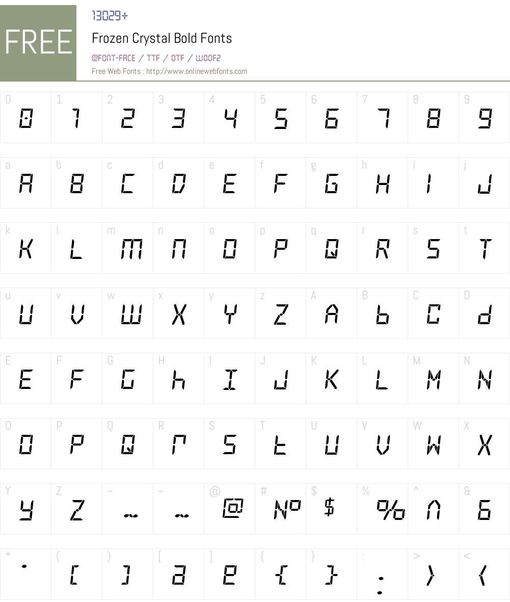 Frozen Crystal Bold Font Screenshots