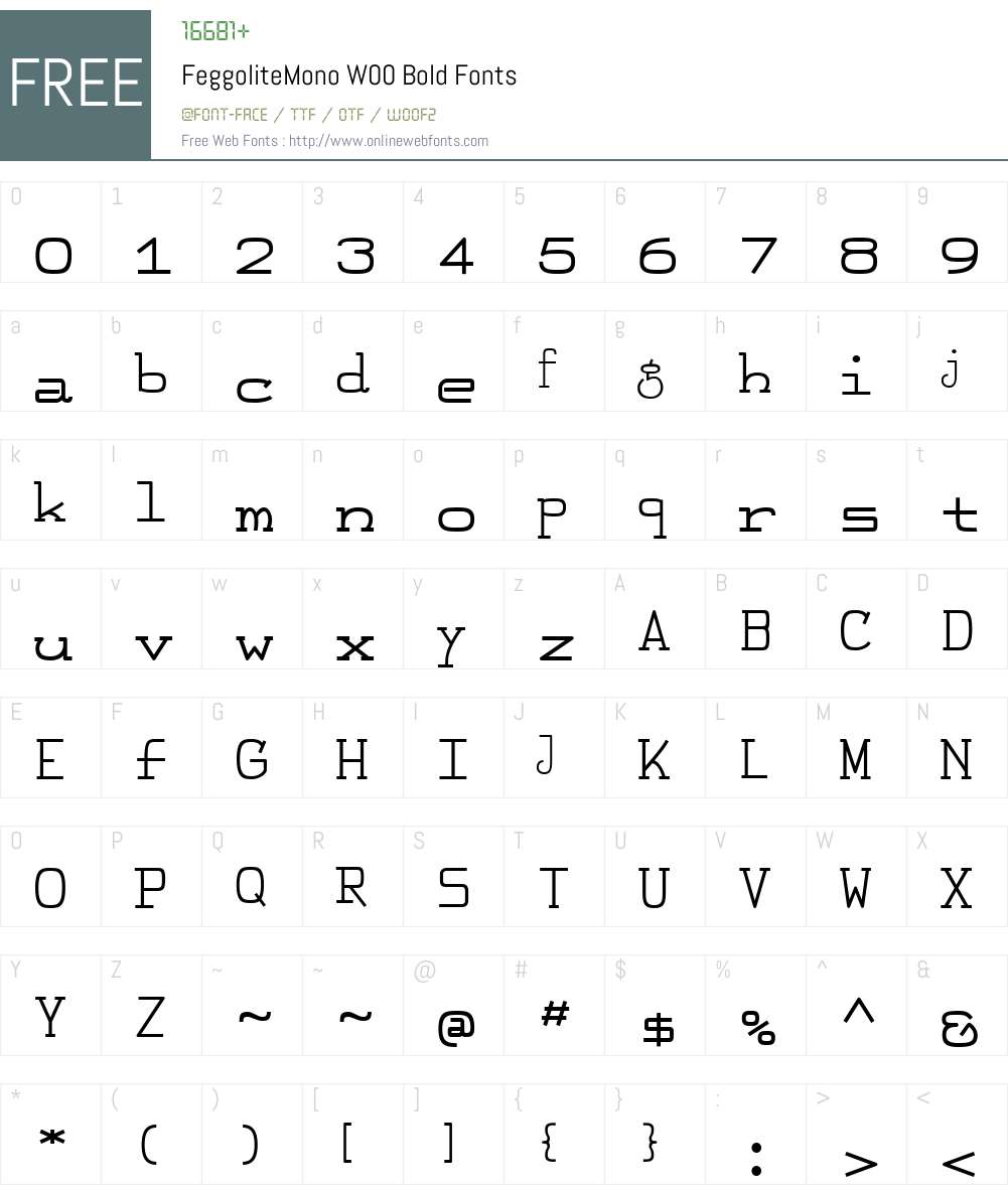 FeggoliteMonoW00-Bold Font Screenshots