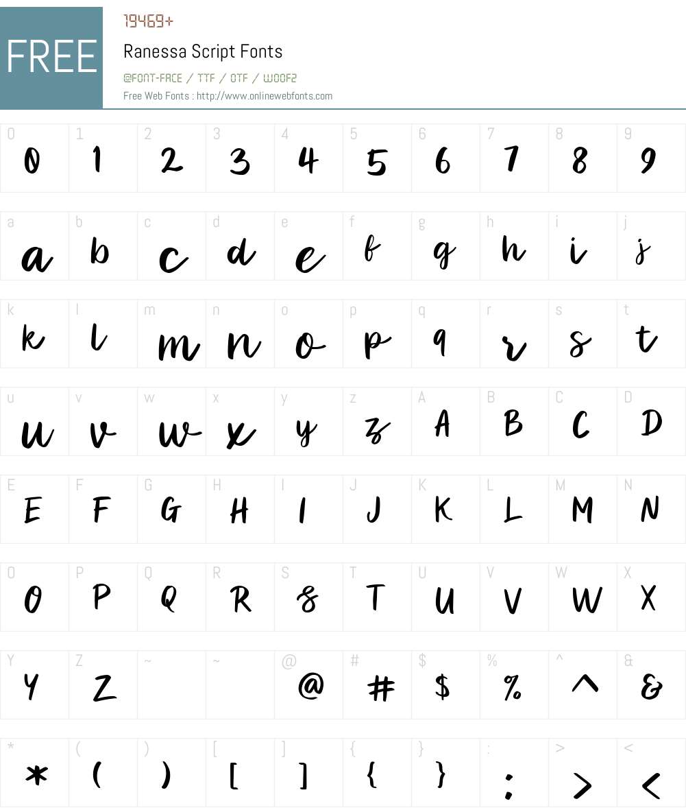 Ranessa Script Font Screenshots