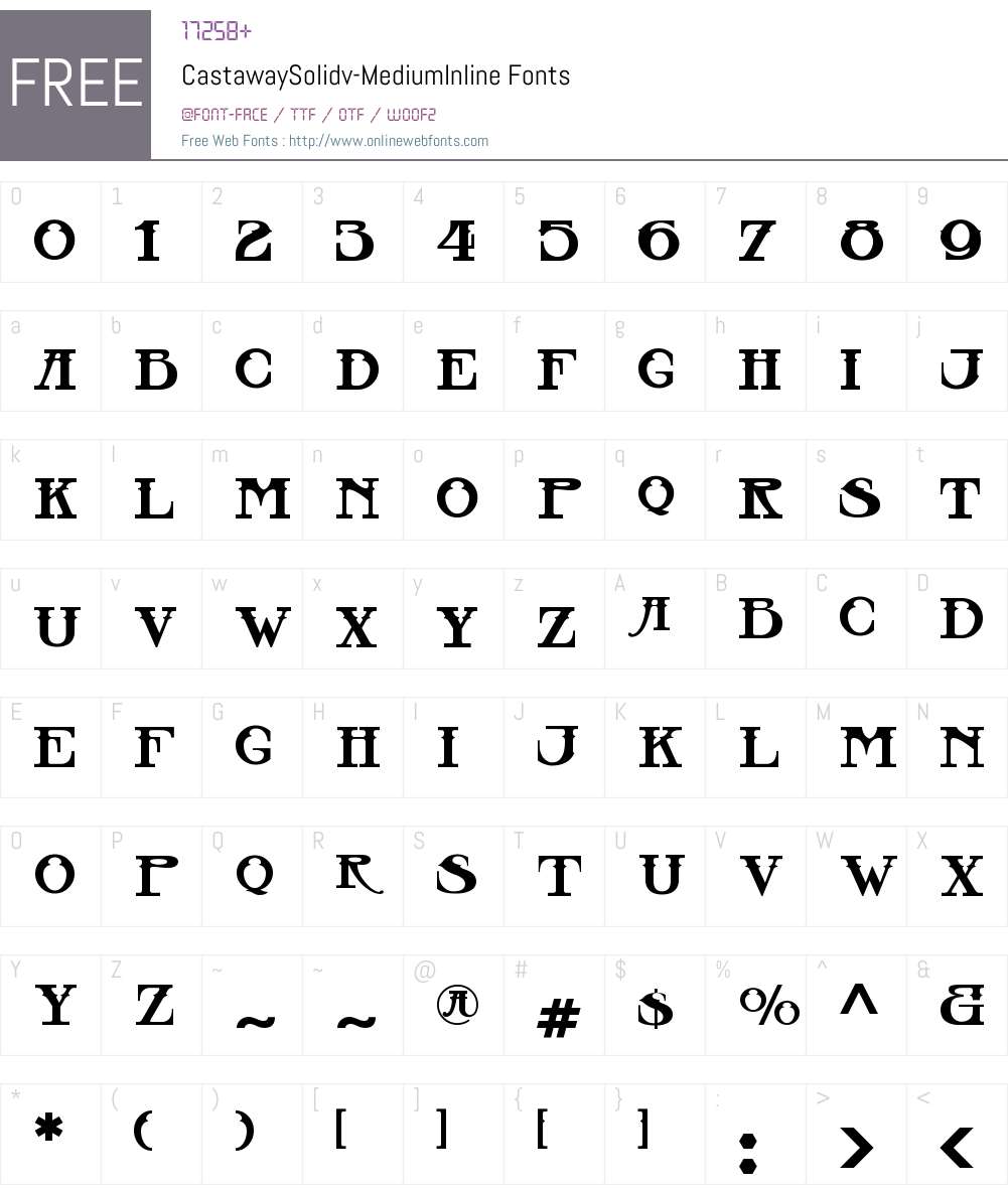 Castaway Solid v2 Med Inline Font Screenshots