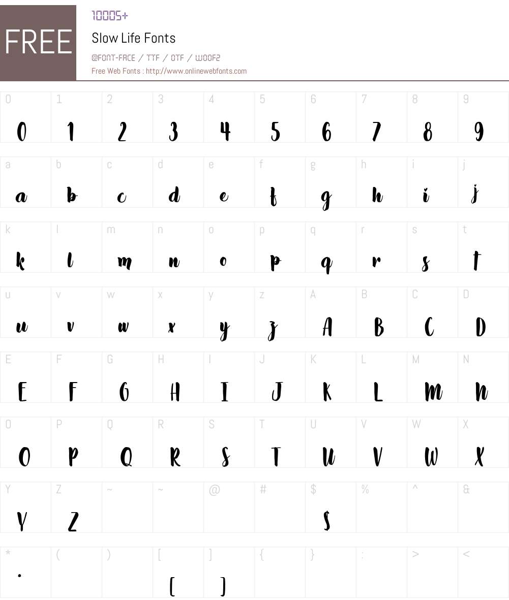 Slow Life Font Screenshots