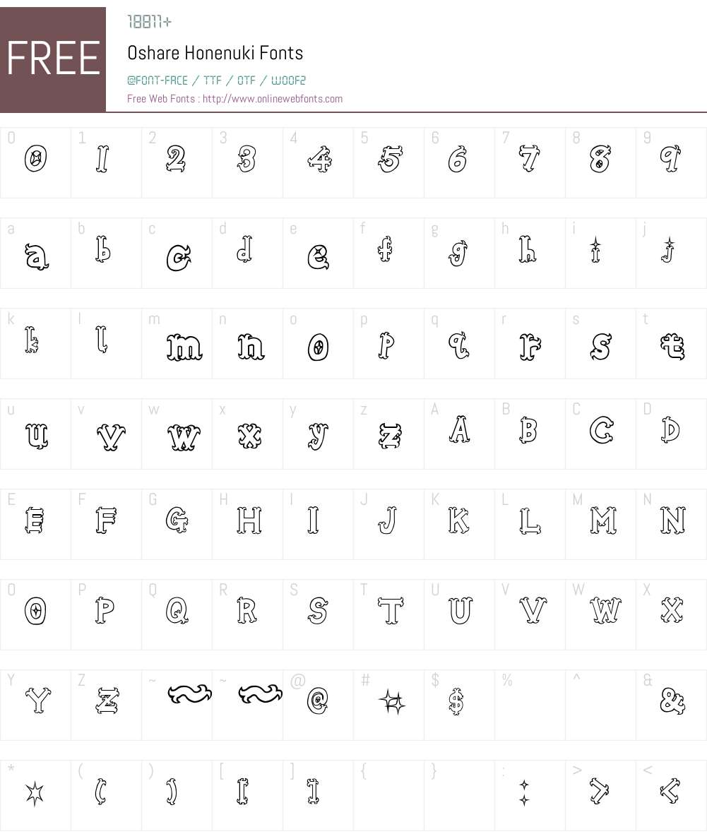 Oshare Honenuki Font Screenshots