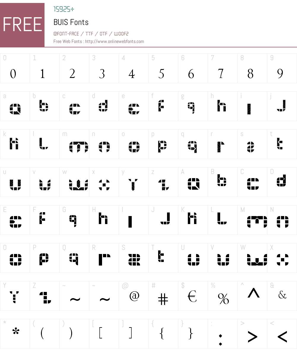 BUIS Font Screenshots