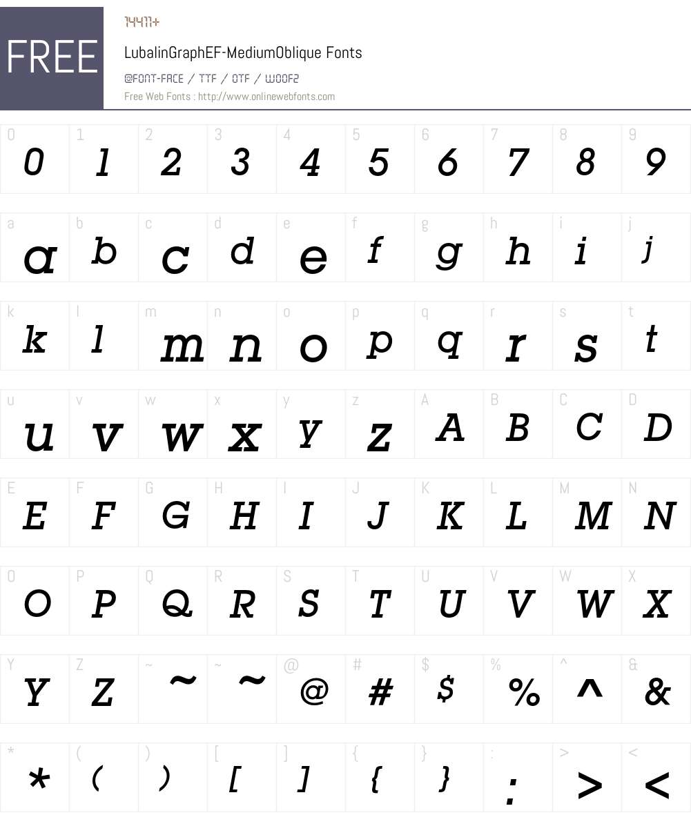 LubalinGraphEF Font Screenshots
