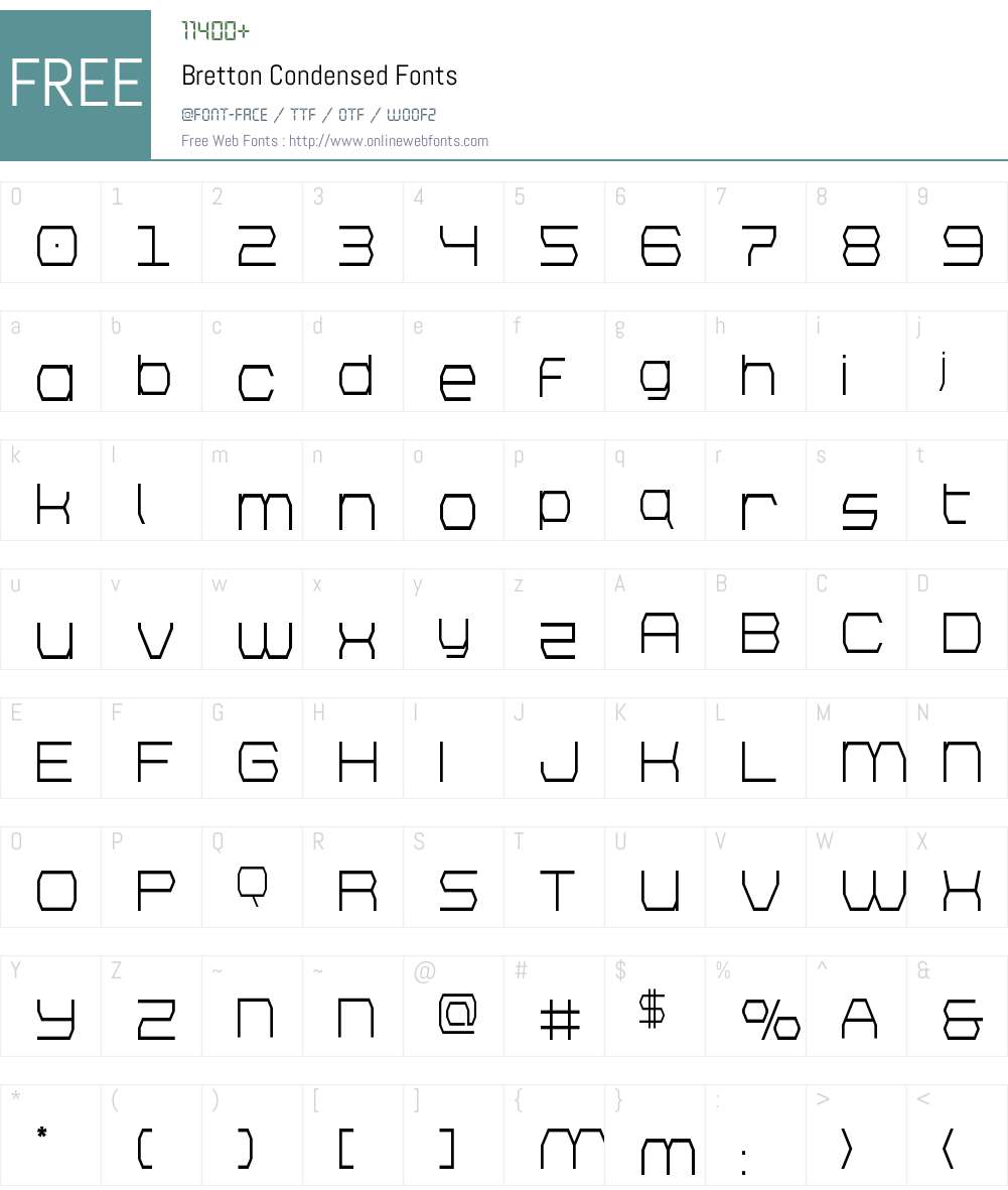 Bretton Condensed Font Screenshots