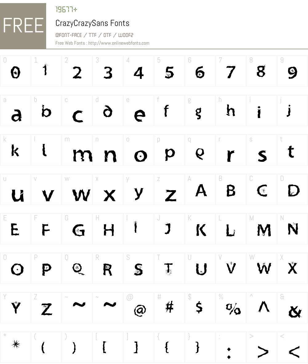 CrazyCrazySans Font Screenshots