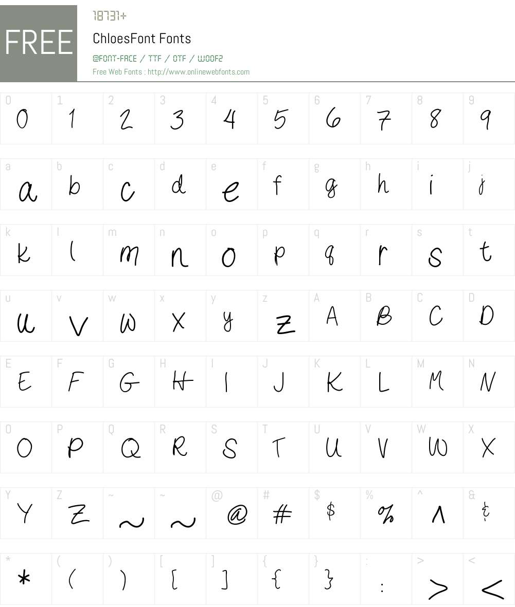 ChloesFont Font Screenshots