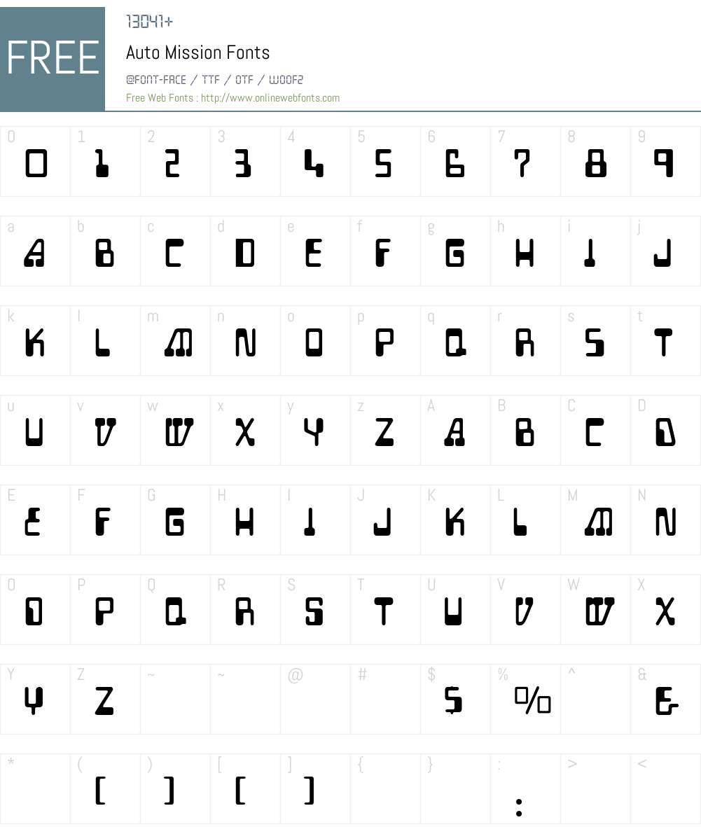 Auto Mission Font Screenshots