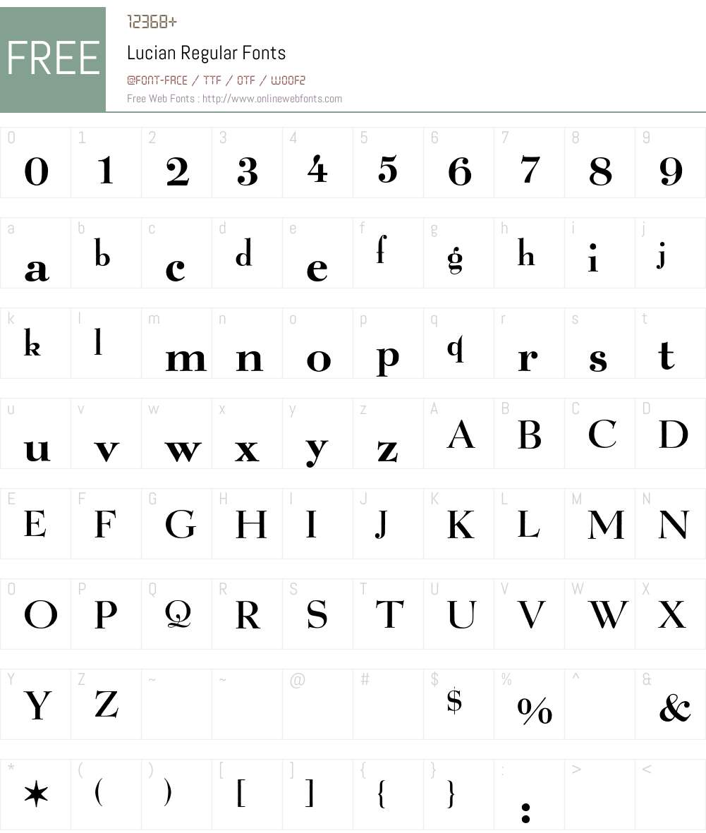 Lucian BQ Font Screenshots