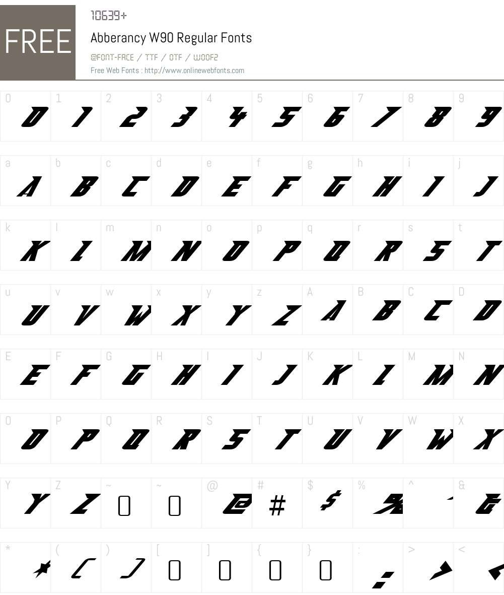 AbberancyW90-Regular Font Screenshots