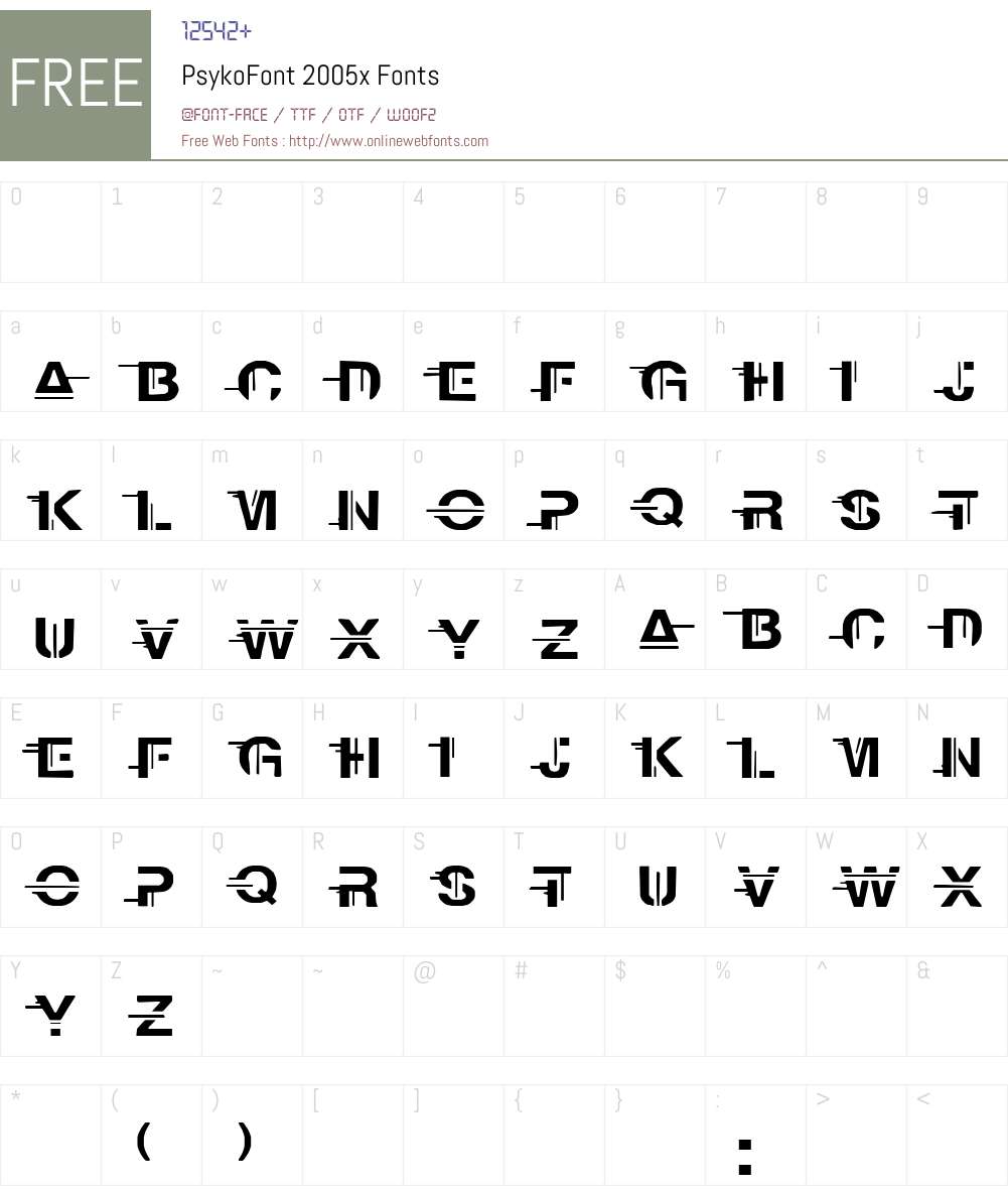 PsykoFont 2005x 2005; 1.0, En psykad release Fonts Free Download ...