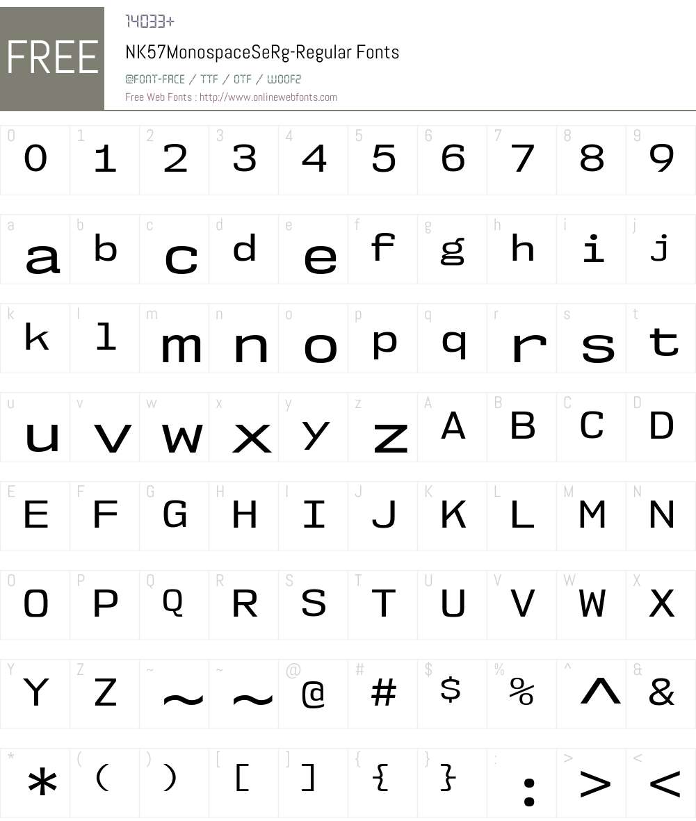 NK57 Monospace Font Screenshots