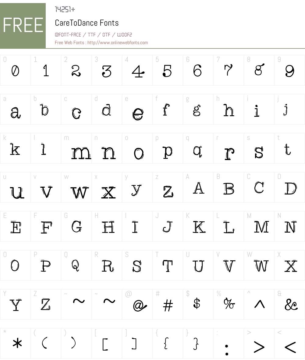 CareToDance Font Screenshots