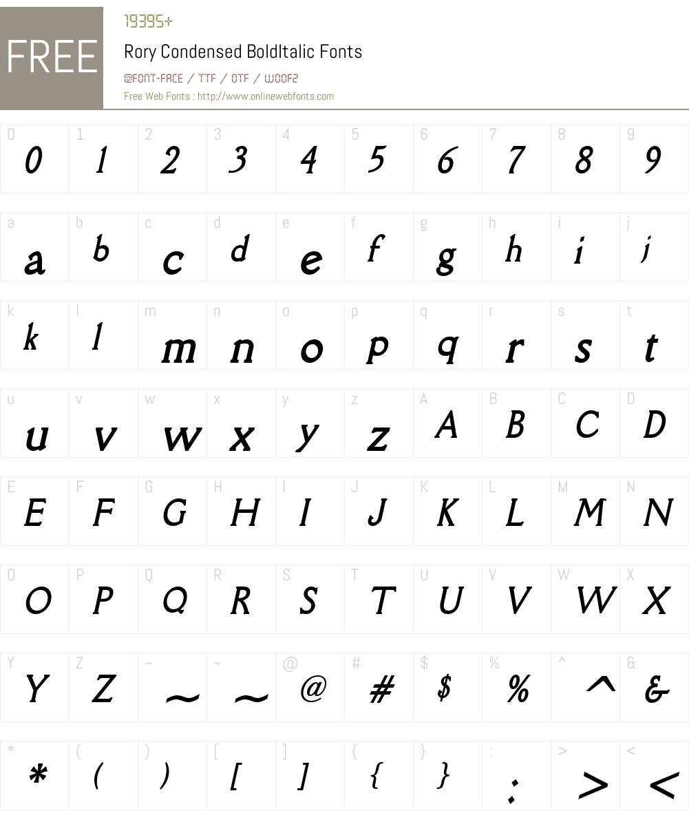 Rory Condensed Font Screenshots
