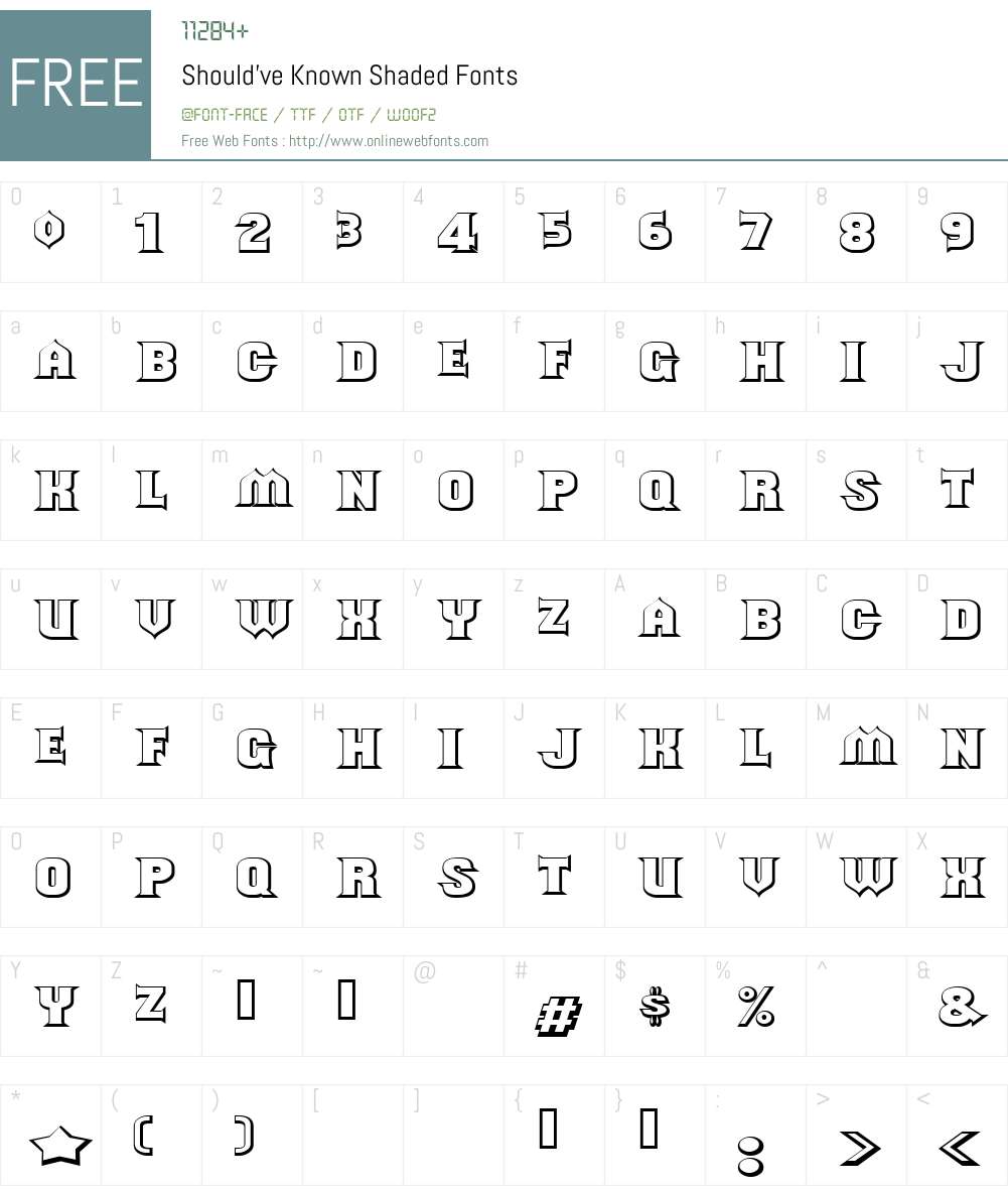 Should've Known Shaded Font Screenshots