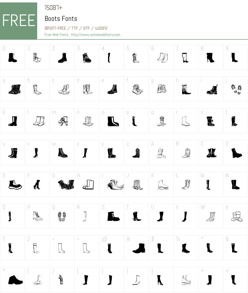 Boots 1.00 June 2, 2015, initial release Fonts Free Download ...