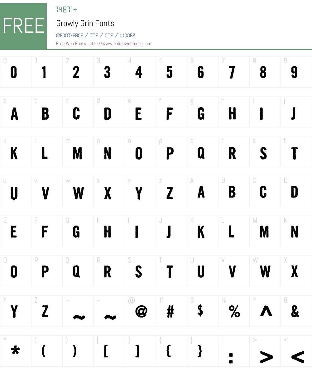 Growly Grin Font Screenshots