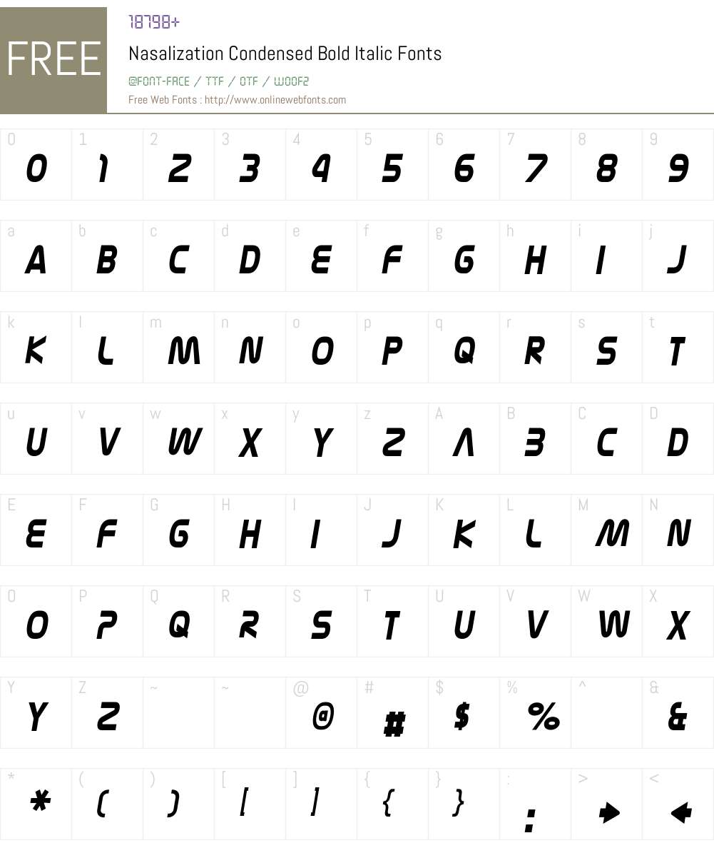 Nasalization Condensed Font Screenshots