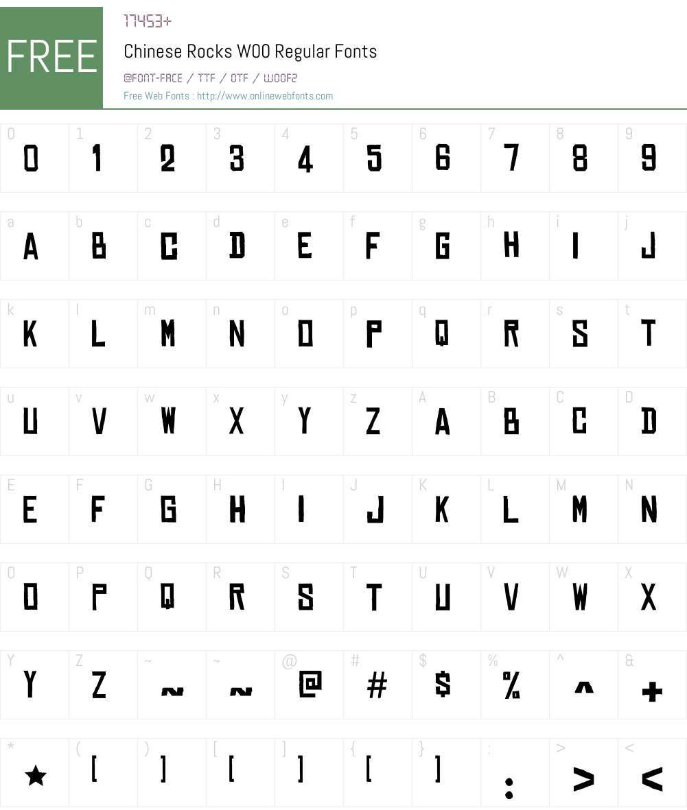 ChineseRocksW00-Regular Font Screenshots