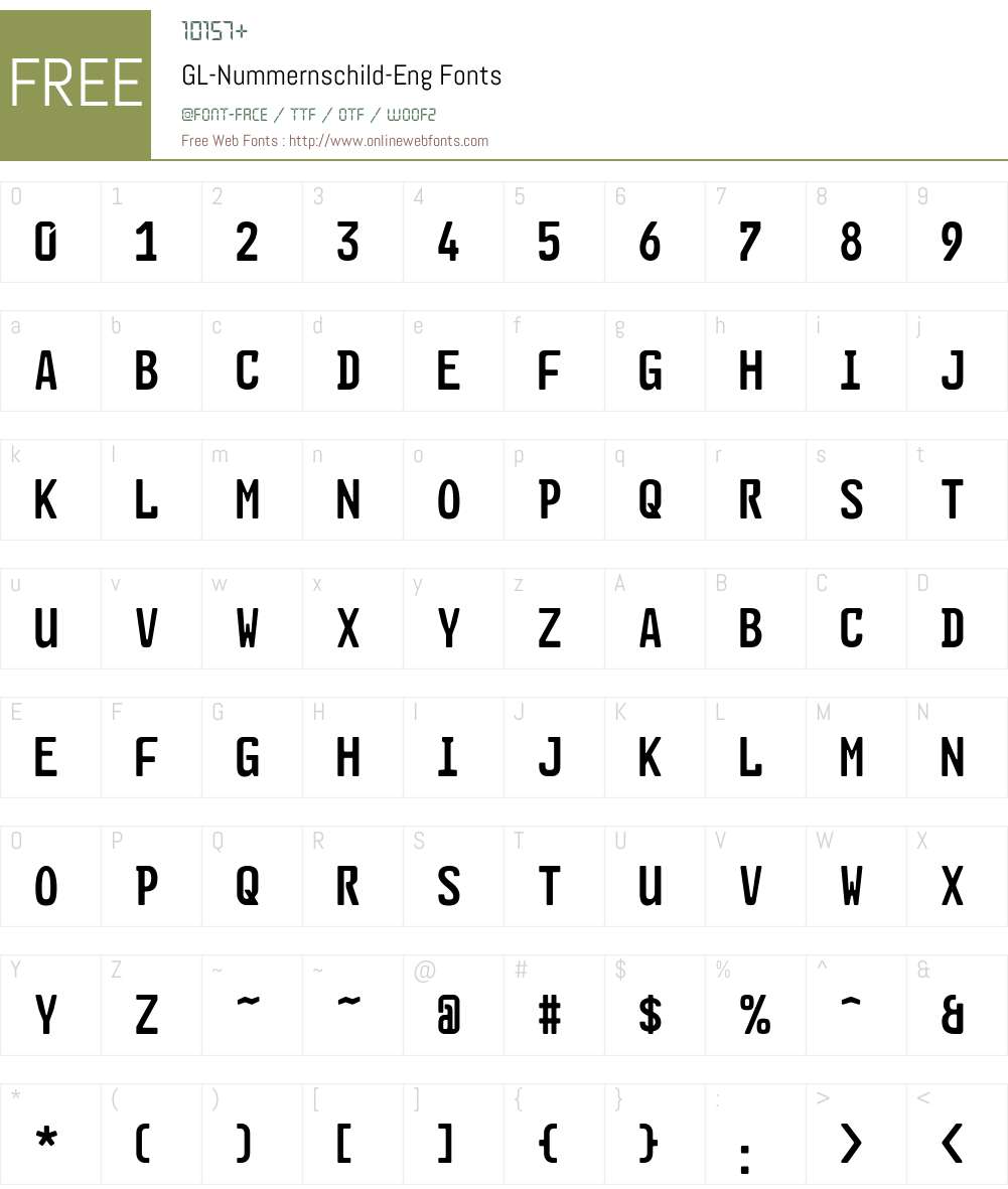 GL-Nummernschild-Eng Font Screenshots