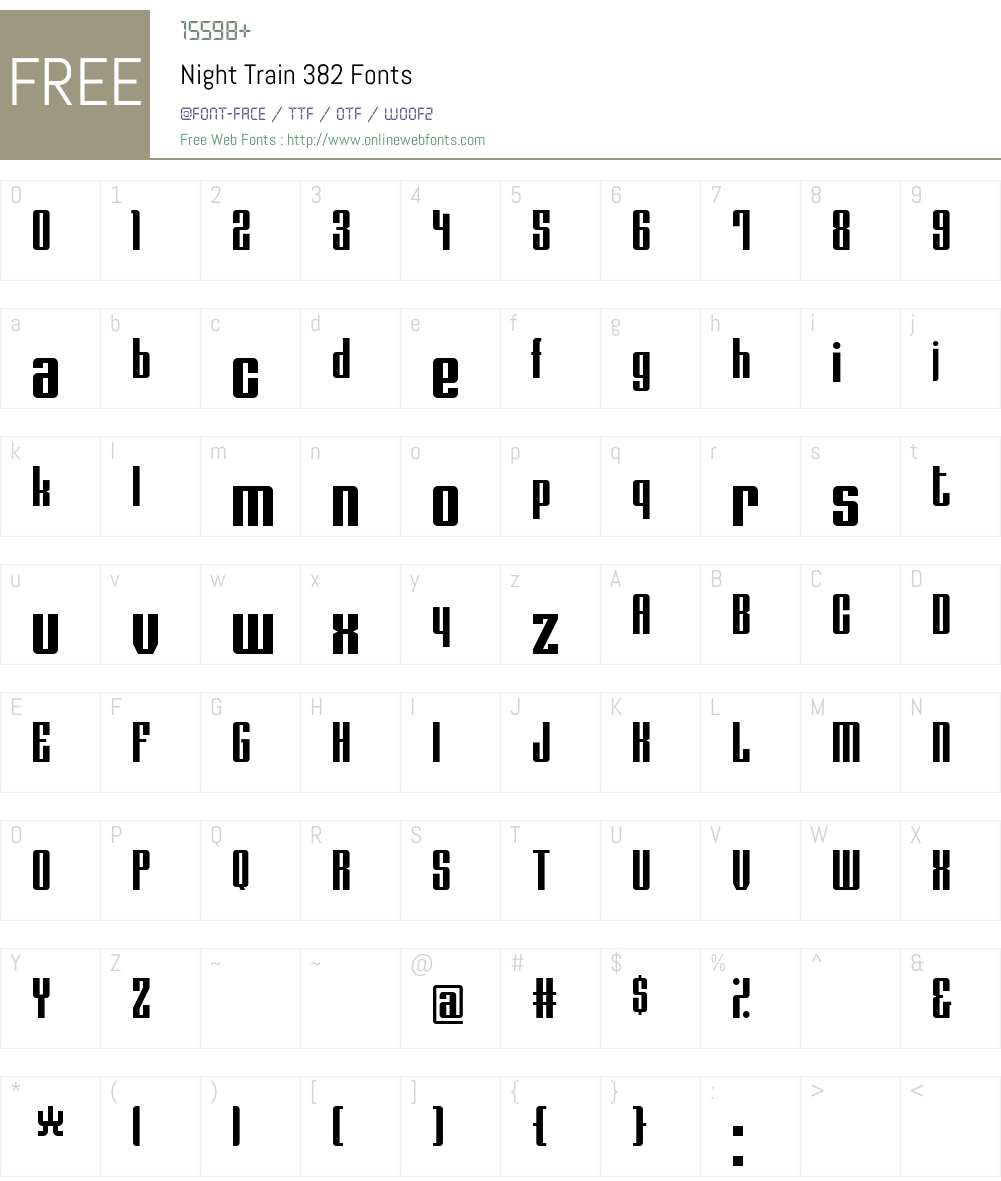 Night Train 382 Font Screenshots