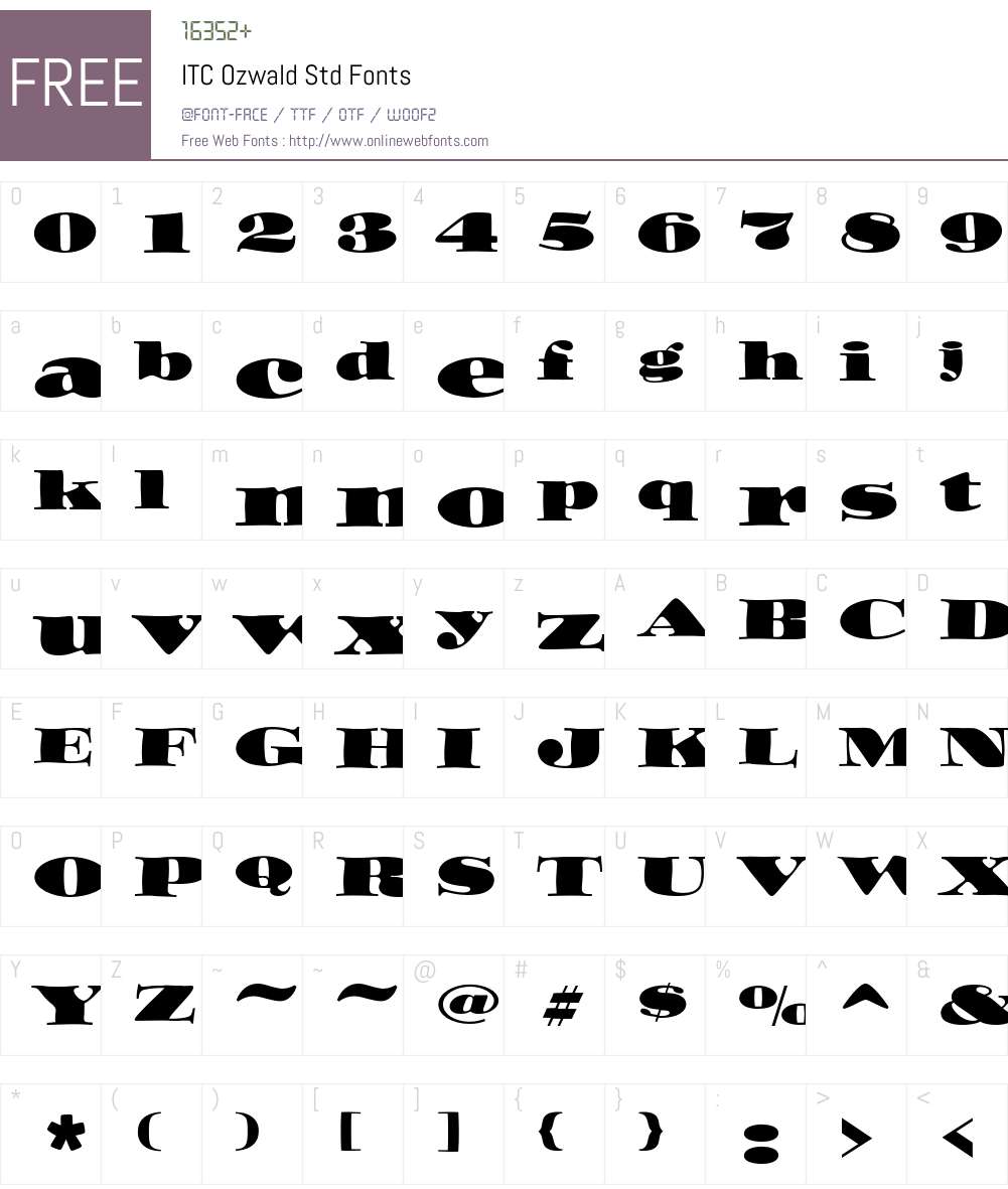 ITC Ozwald Std Font Screenshots