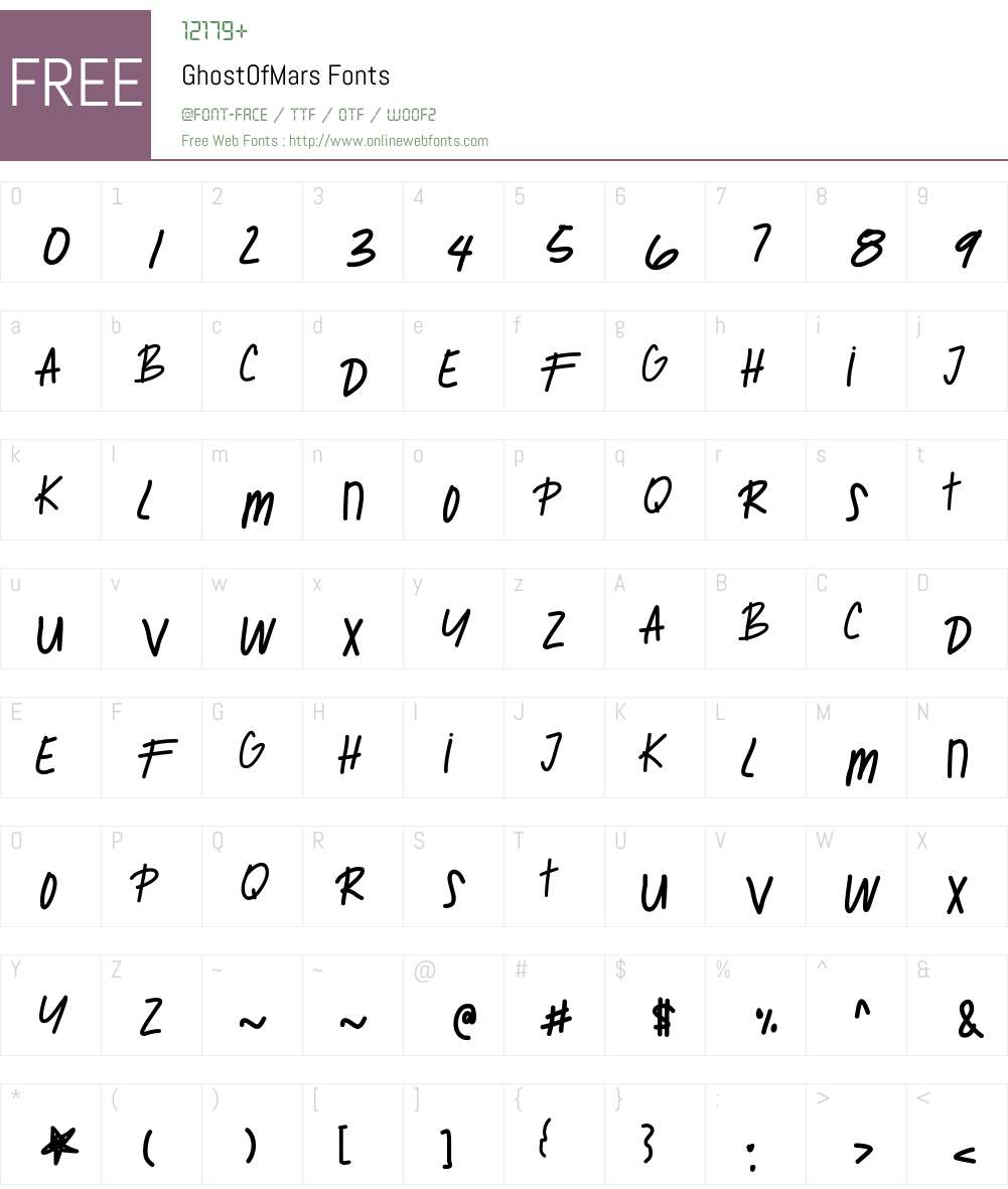 GhostOfMars Font Screenshots