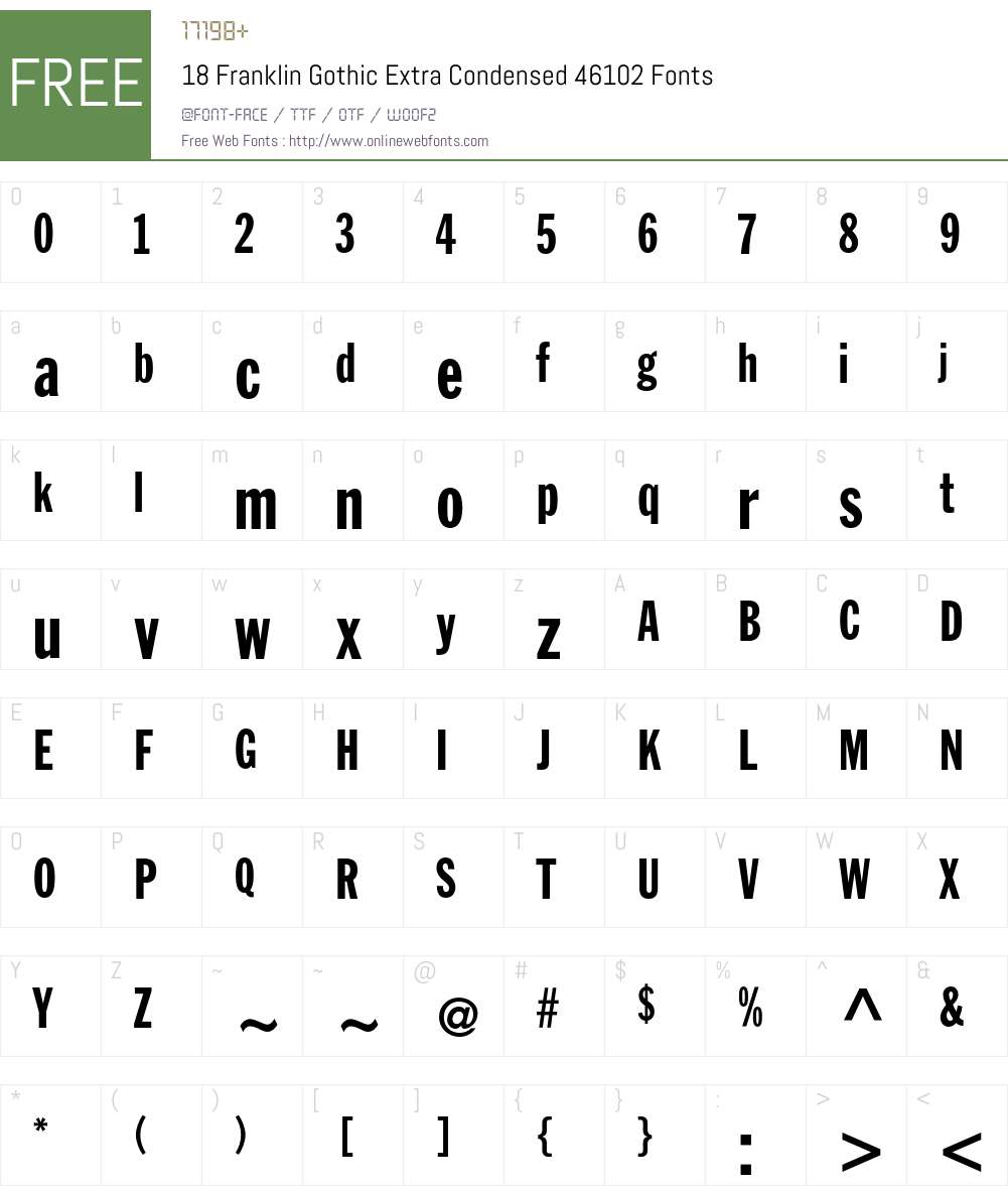 FranklinGothic Font Screenshots