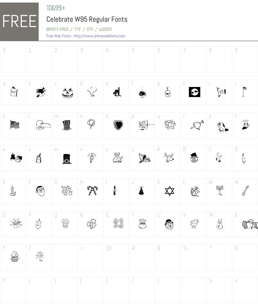 CelebrateW95-Regular Font Screenshots