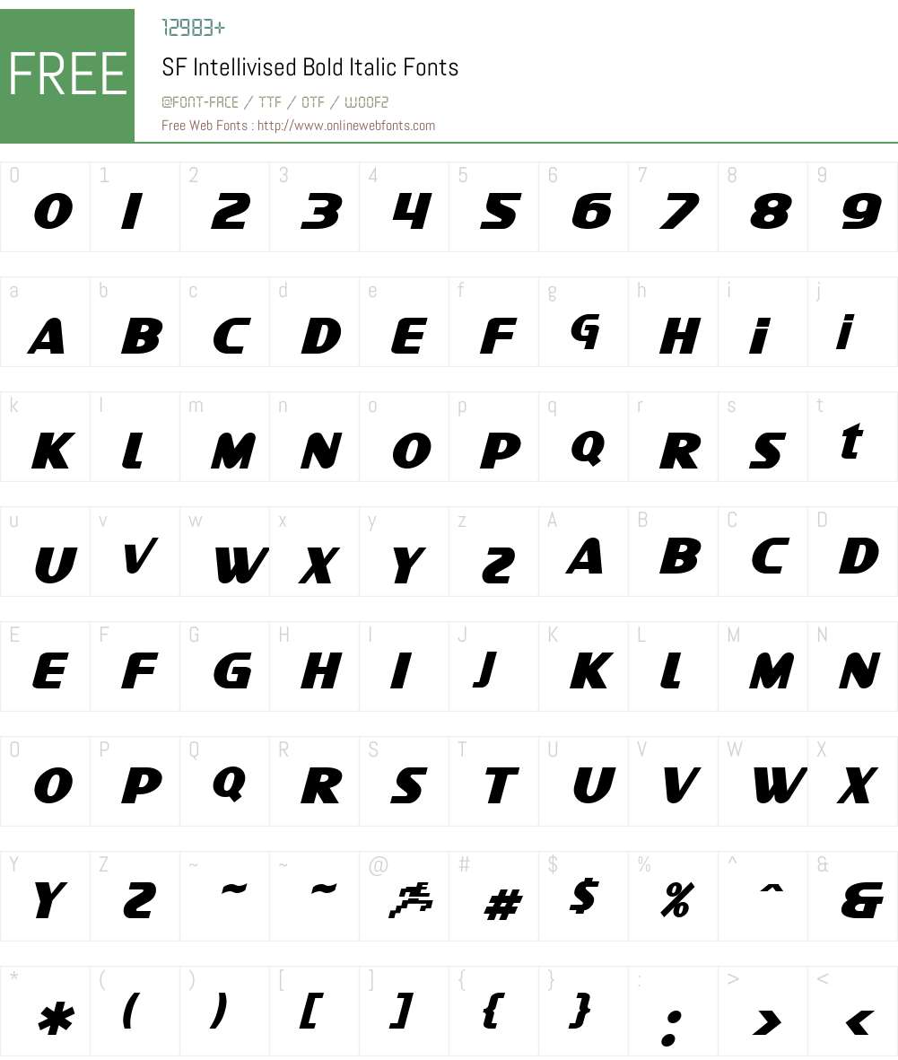 SF Intellivised Font Screenshots