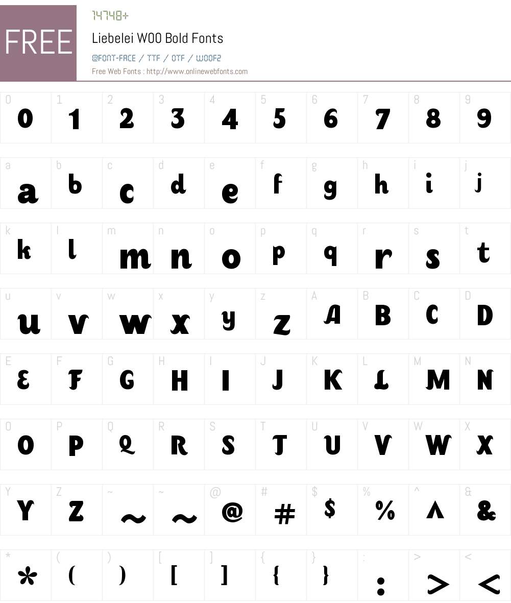LiebeleiW00-Bold Font Screenshots