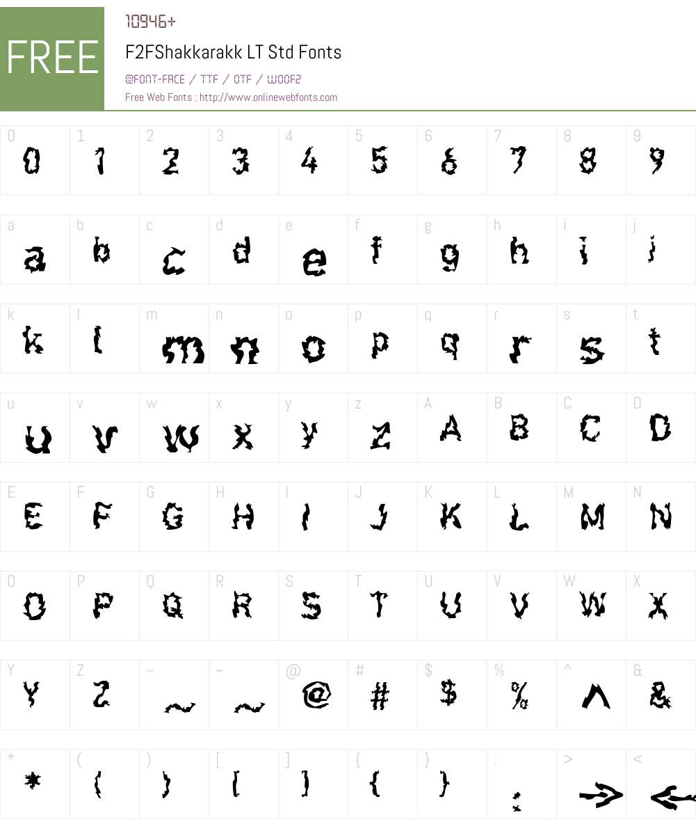 F2FShakkarakk LT Std Font Screenshots