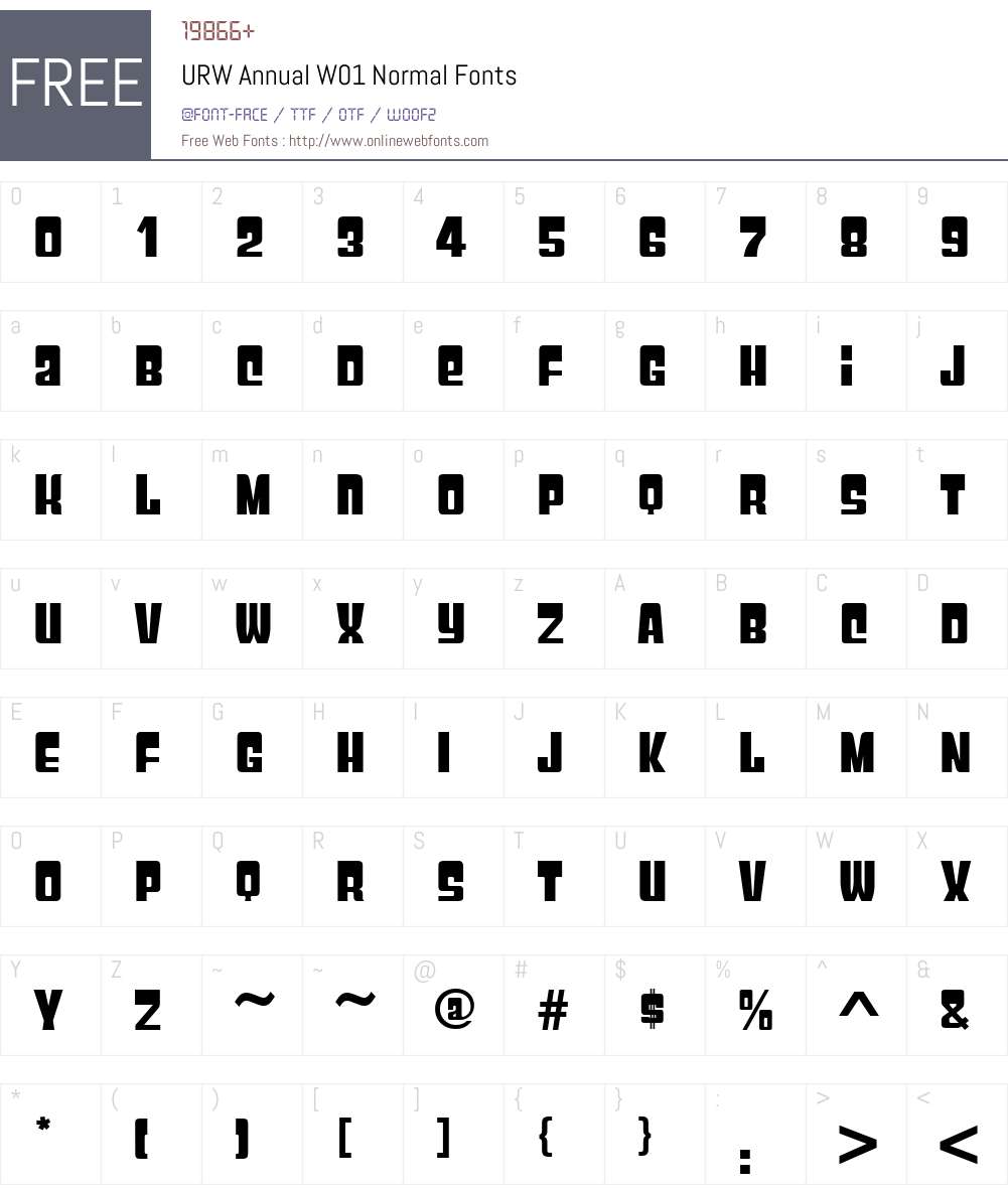 URWAnnualW01-Normal Font Screenshots
