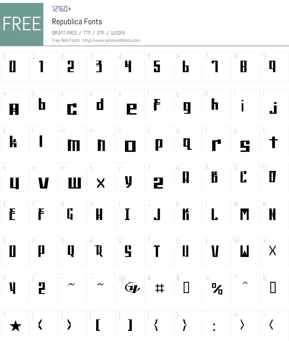 Republica Font Screenshots