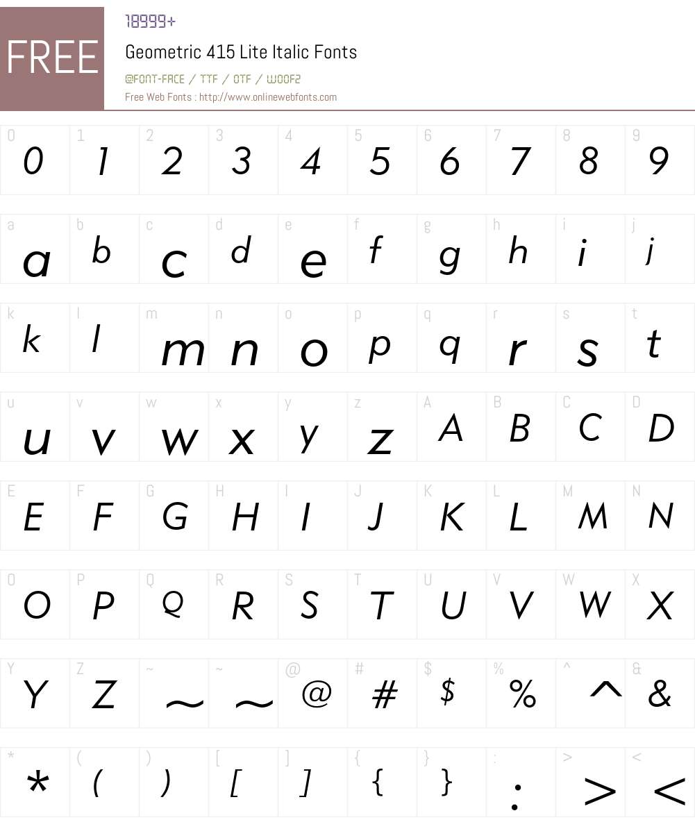 Geometric 415 Font Screenshots