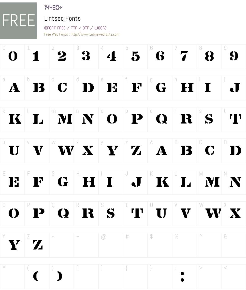 Lintsec Font Screenshots