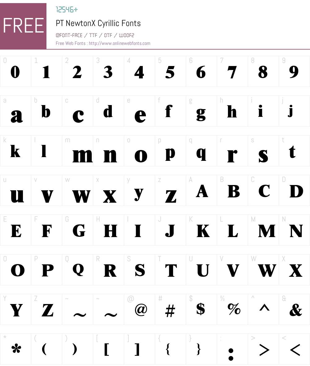 NewtonXC Font Screenshots