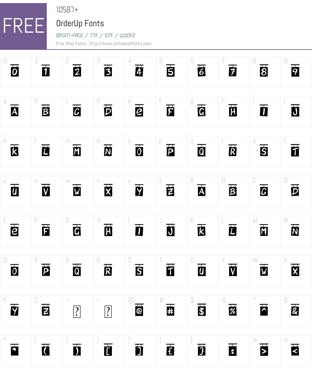 OrderUp Font Screenshots
