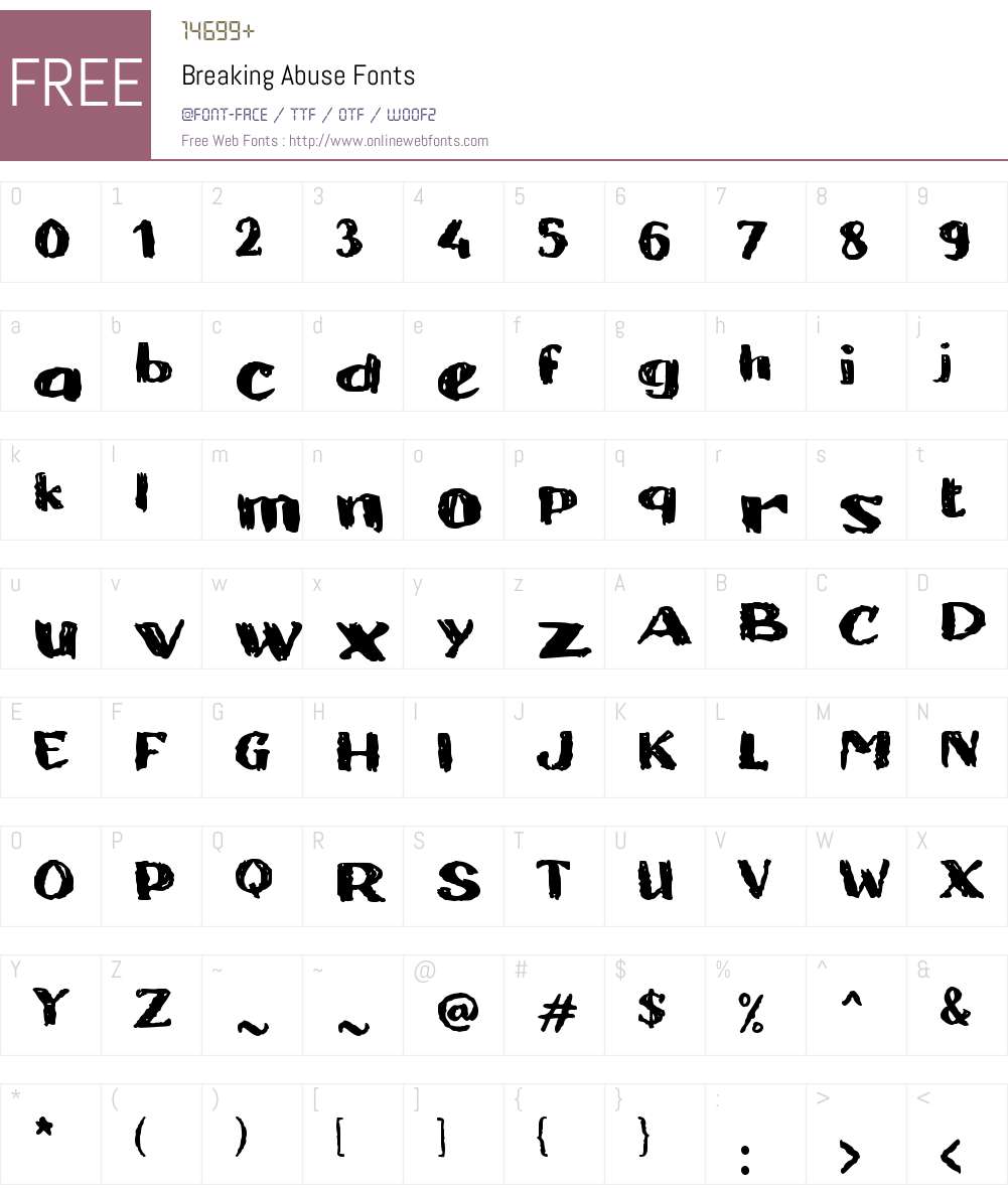 b Breaking Abuse Font Screenshots