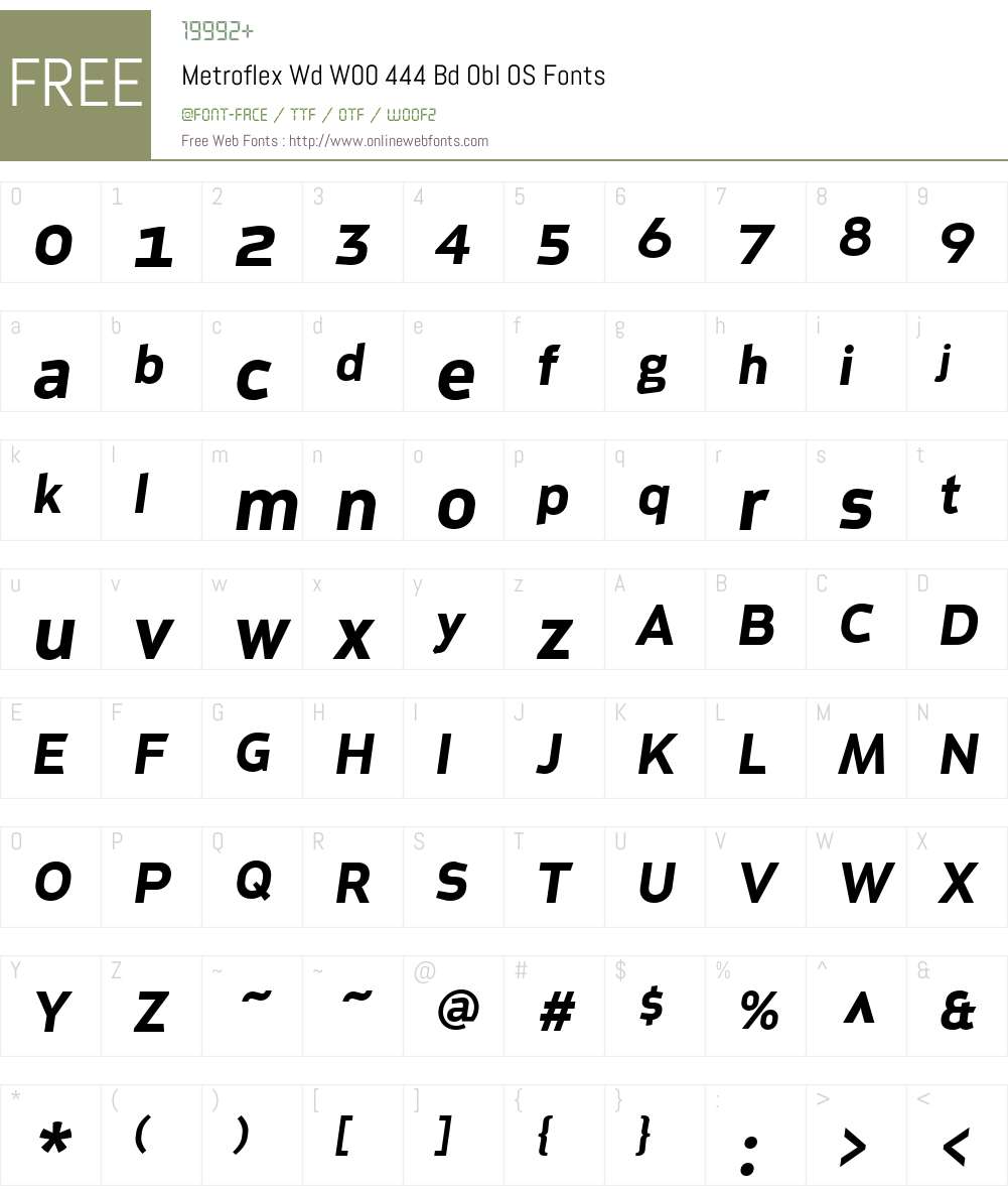 Metroflex Wide Font Screenshots