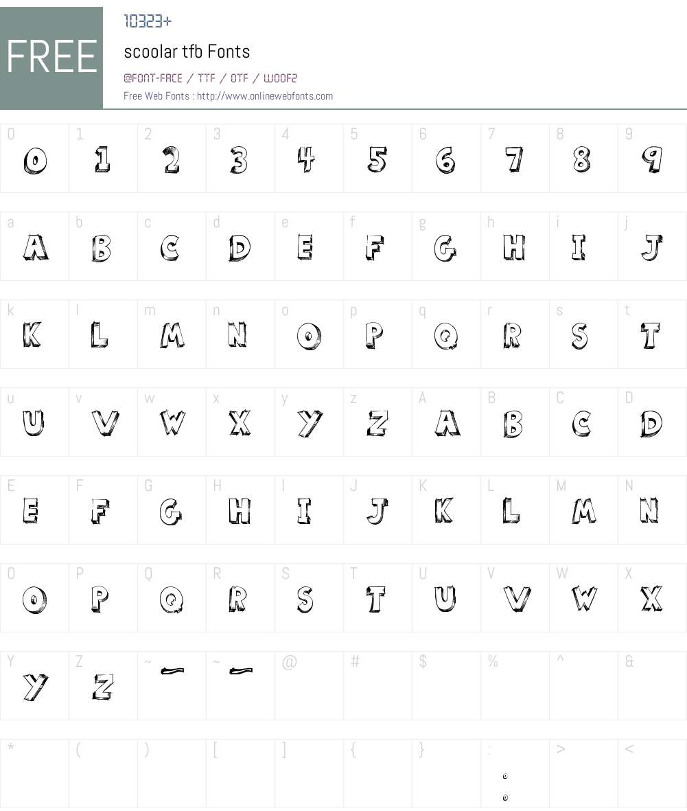 scoolar tfb Font Screenshots