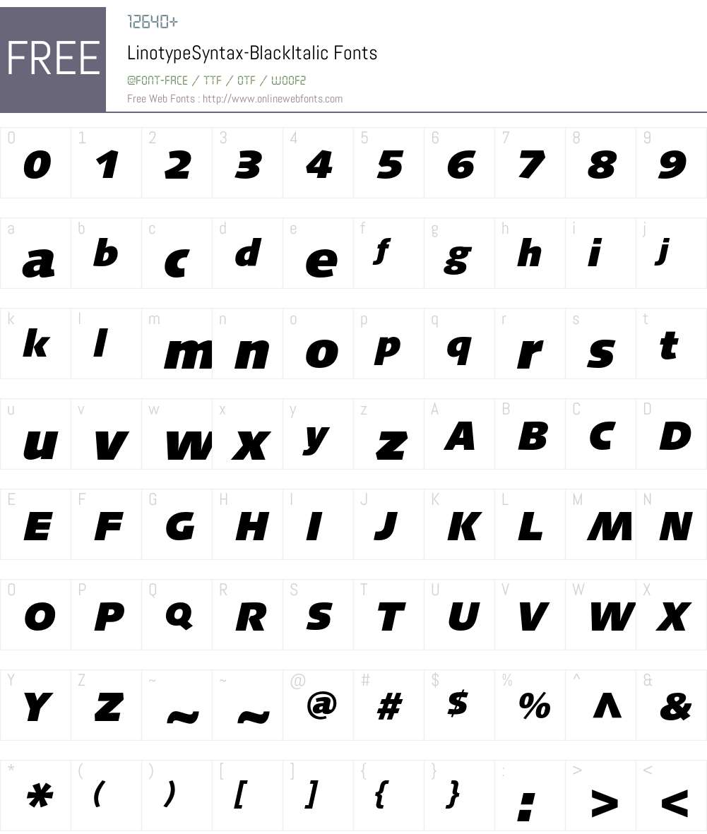LinotypeSyntax Font Screenshots