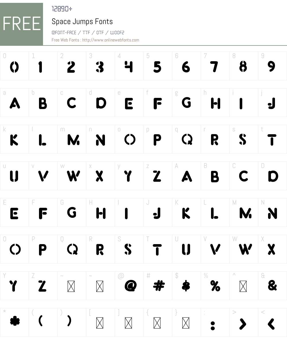 Space Jumps Font Screenshots