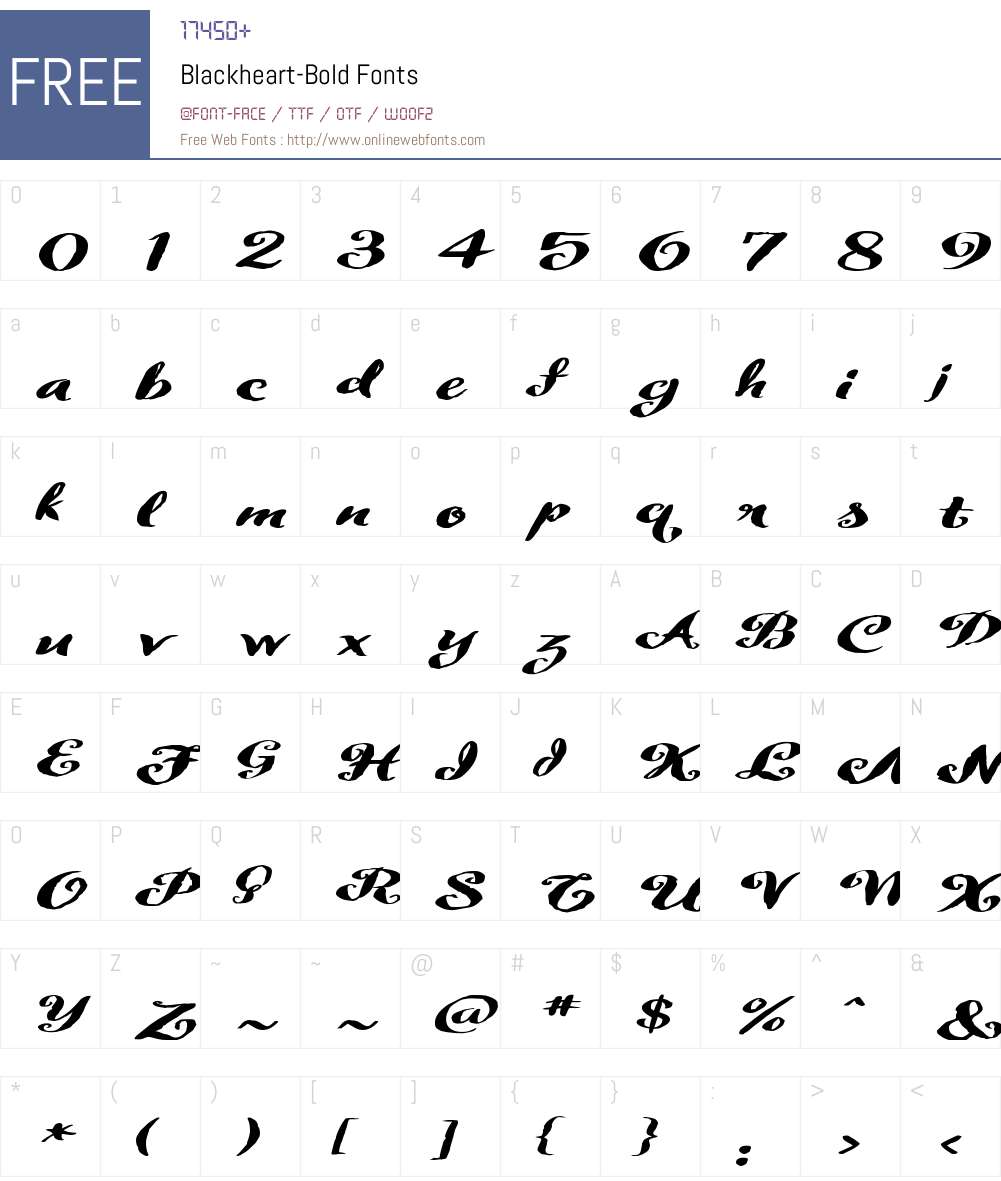 Blackheart Font Screenshots