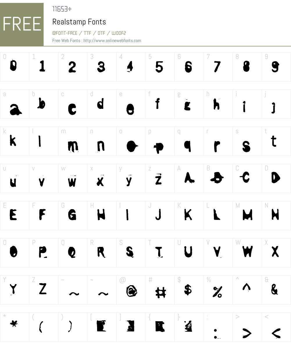 RealstampW00-Reg Font Screenshots