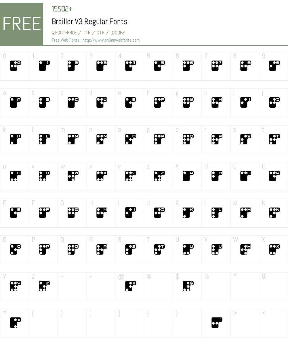 Brailler V3 Font Screenshots