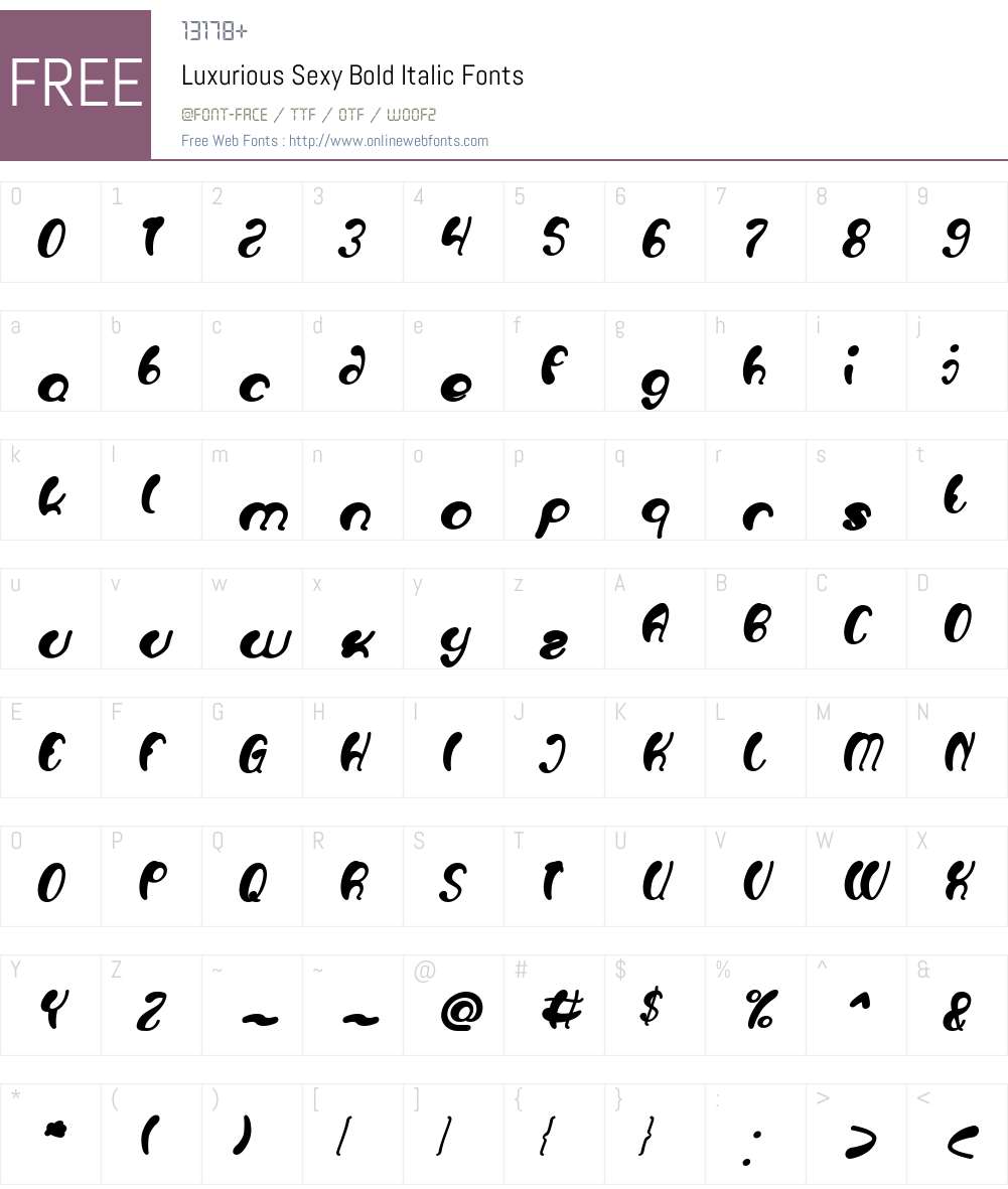 Luxurious Sexy Font Screenshots