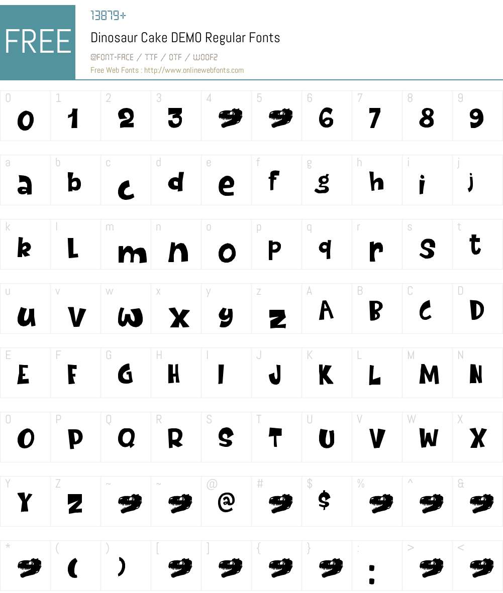 Dinosaur Cake DEMO Font Screenshots