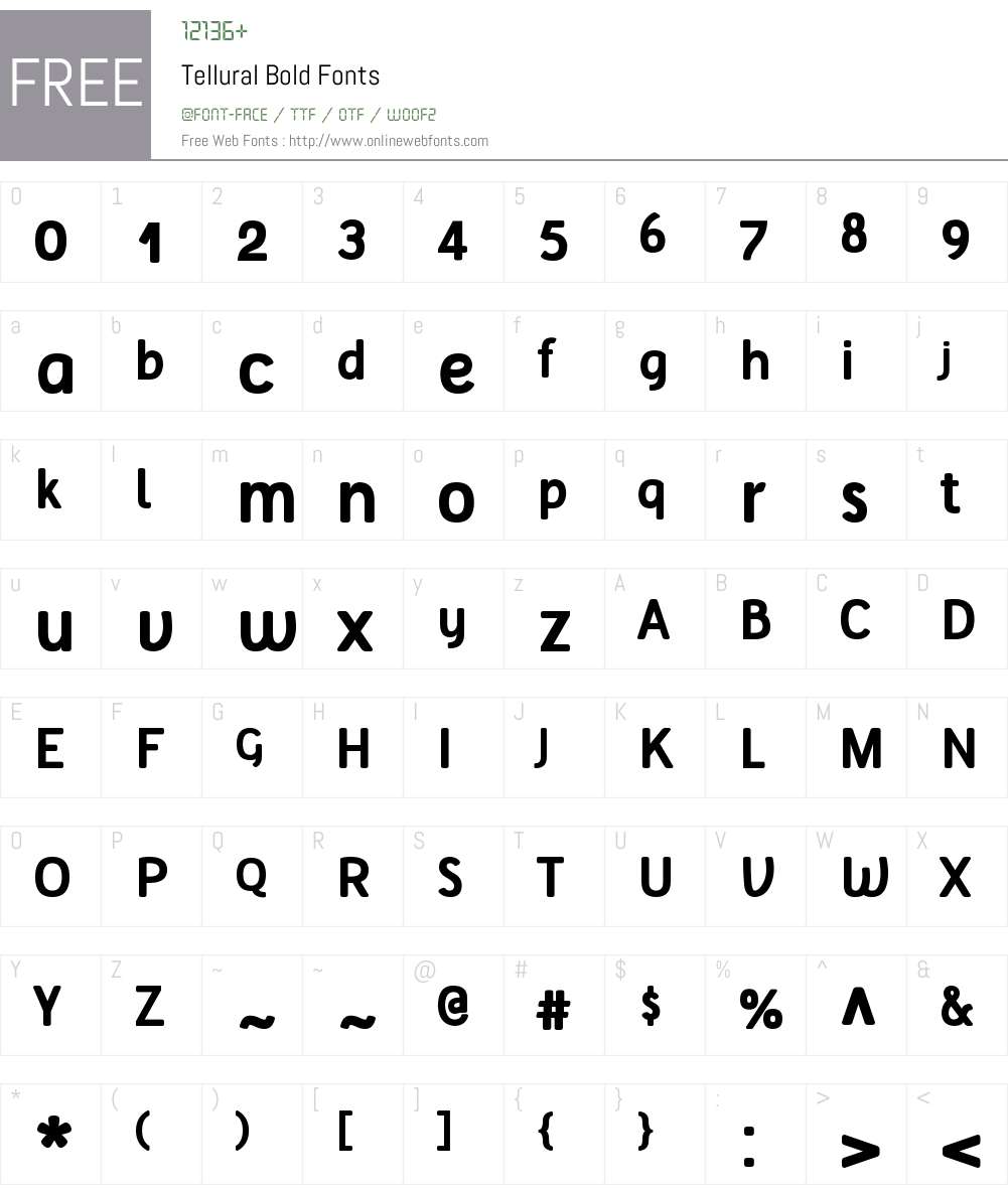 Tellural Font Screenshots