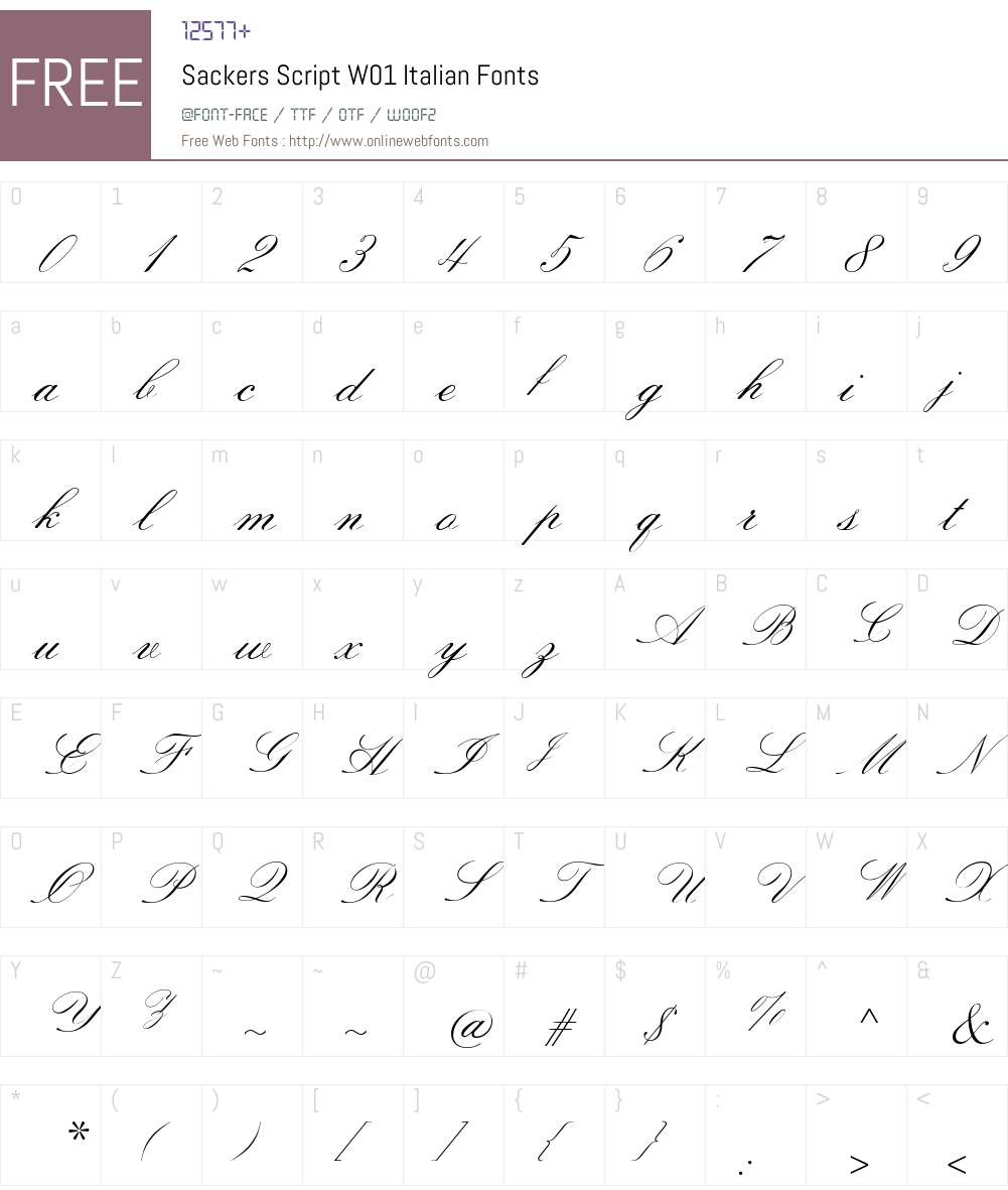 SackersScriptW01-Italian Font Screenshots